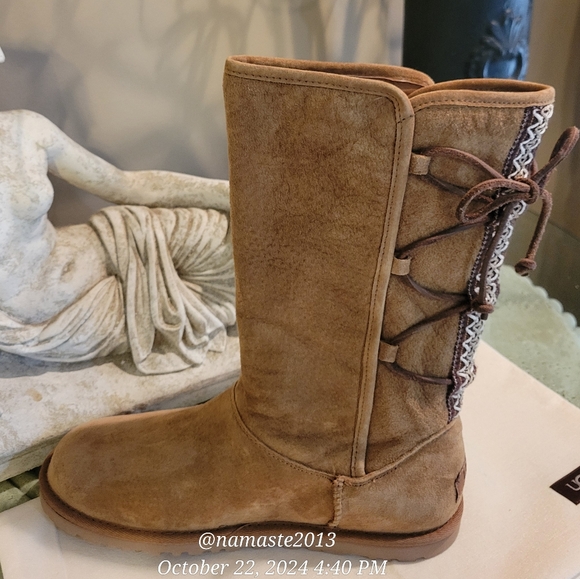 Ugg Tasman Boots Braided Lace-Up Suede Designer Celebrity Luxury Shearling #132 - Picture 7 of 14